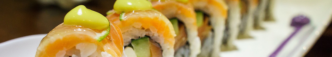 Eating Asian Fusion Seafood Sushi at Asia Bistro restaurant in Arlington, VA.